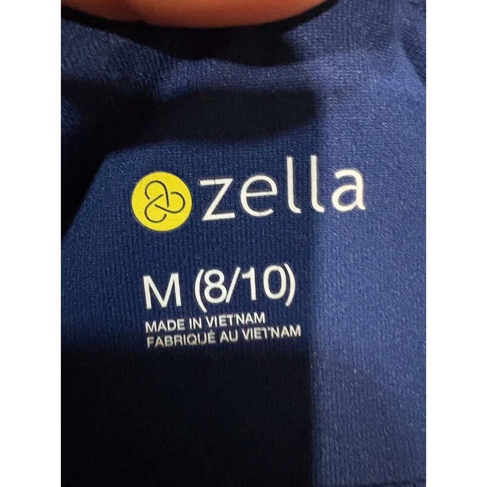Lot of 2 Zella Girls Leggings Size M (8/10) Blue & Green Abstract Pattern Yoga P